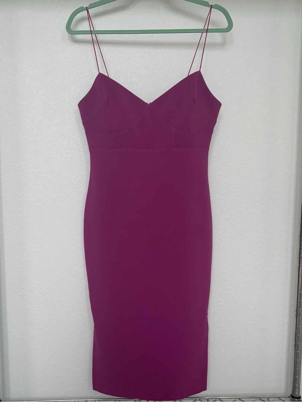 Likely Fuchsia Spaghetti-Strap Midi Dress